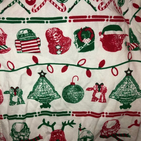 hanna andersson STAR WARS CHRISTMAS red green trees one piece Xmas in July - Picture 3 of 6